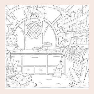 Cinnamon’s Bakery – Fantasy Coloring Page