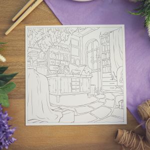 Witchy Workplace – Fantasy Coloring Page